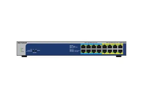 GS516UP Netgear Prosafe JGS500 Series 8 x RJ-45 Ports PoE++10/100/1000Base-T + 8 x RJ-45 Ports PoE+ Layer 2 Unmanaged Gigabit Ethernet Network Switch