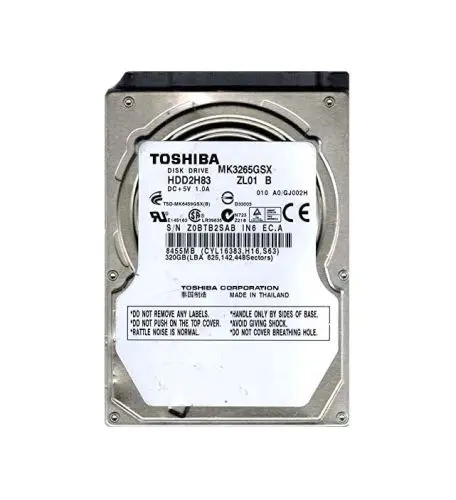 HDD2H83 Toshiba 320GB 5400RPM SATA 3Gb/s 8MB Cache 2.5-Inch Hard Drive