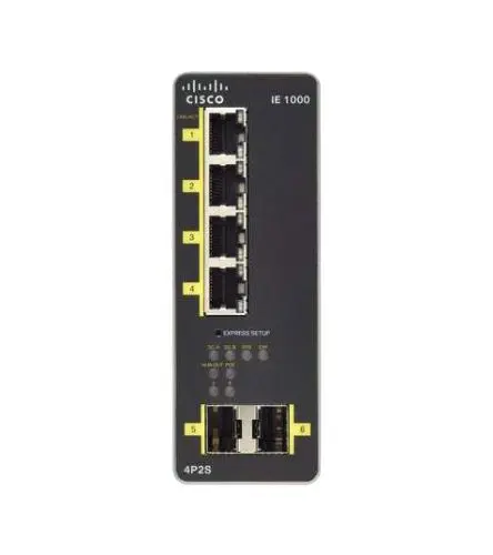 IE-1000-4P2S-LM-RF Cisco Industrial Ethernet 1000 Series 5 x Ports 10/100Base-TX Layer 2 Managed Rail-mountable Fast Ethernet Network Switch