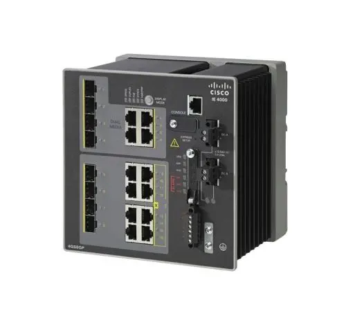 IE-4000-16GT4GE-RF Cisco Industrial Ethernet 4000 Series 16 x Ports 10/100/1000Base-T + 4 x Ports Combo Gigabit SFP Layer 3 Managed Gigabit Ethernet Network Switch