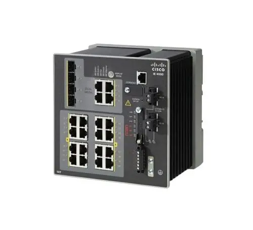 IE-4000-16T4G-E-RF Cisco Industrial Ethernet 4000 Series 16 x Ports 10/100Base-T + 4 x Ports Combo Gigabit SFP Layer 3 Managed Fast Ethernet Network Switch