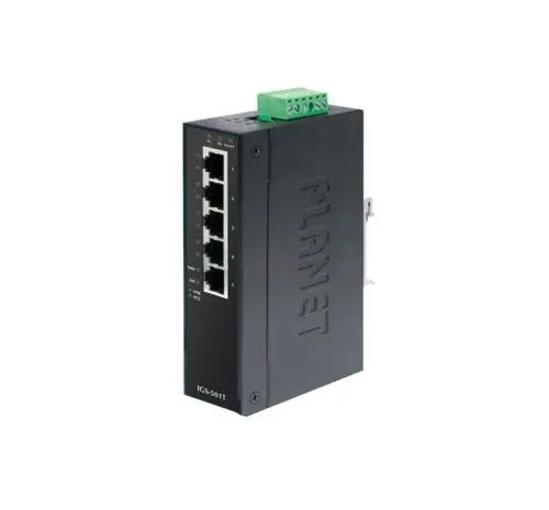 IGS-501T Planet 5 x Ports 10/100/1000Base-T Layer 2 Rail-Mountable Gigabit Ethernet Industrial Network Switch