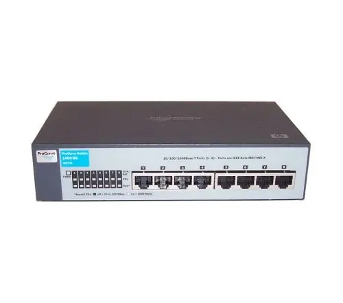 J9077-69001 HP ProCurve 1400 Series 1400-8G 8 x RJ-45 Ports 10/100/1000Base-T Layer 2 Unmanaged Rack-mountable Gigabit Ethernet Network Switch