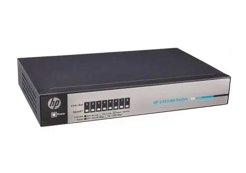 J9661-60001 HP OfficeConnect 1410-8G 8 x Ports 10/100Base-TX Layer 2 Unmanaged 1U Rack-mountable Fast Ethernet Network Switch