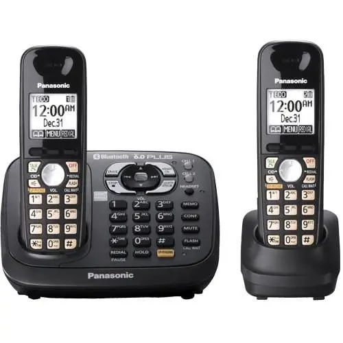 KX-TG6582T Panasonic Duo Cordless Phone 1 x Phone Line(s) 1 x Headset