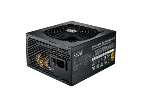 MPE-8501-AFAAG-TW Cooler Master MWE 850-Watts 100-240V AC 12-6A 47-63Hz 80-Plus Gold Full Modular ATX Power Supply