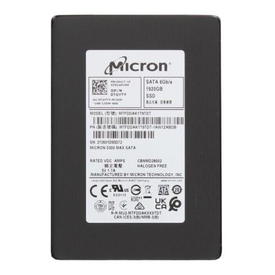 MTFDDAK1T9TDT-1AW1ZABDB Micron 5300 MAX 1.92TB 6Gb/s SATA 2.5-Inch Solid State Drive