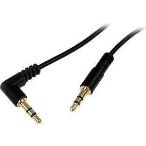 MU3MMSRA StarTech 3ft Slim 3.5mm to Right Angle Stereo Audio Cable M/M
