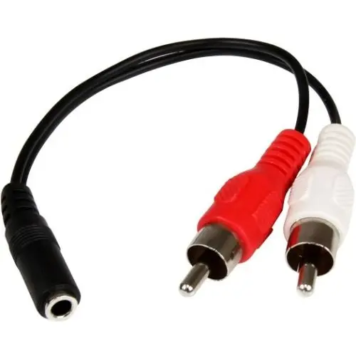MUFMRCA StarTech 6-Inch Stereo Audio Cable 3.5mm Female to 2x RCA Male