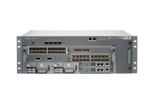 MX104-AC Juniper MX104 Chassis with 4 MIC Slots 4X10GE SFP+ Built-in Ports (License required for activation) AC Power Supply Fan Tray w/Filter Packet Forwarding Engine & Routing Engine