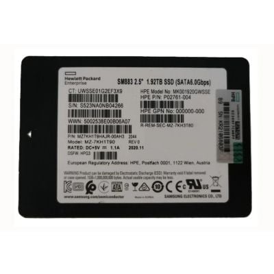 MZ7KH1T9HAJR-00AH3 Samsung SM883 1.92TB 6Gb/s SATA 2.5-inch Solid State Drive HPE OEM
