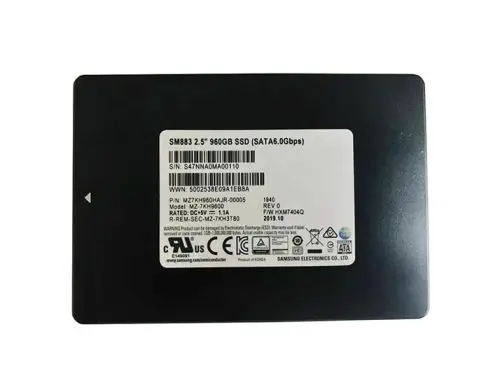 MZ7KH960HAJR-00005 Samsung SM883 960GB Multi-Level Cell SATA 6Gb/s 2.5-Inch Solid State Drive