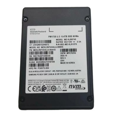 P36975-004 HPE 6.4TB PCIe Gen 4.0 x4 NVMe U.3 2.5-inch Solid State Drive