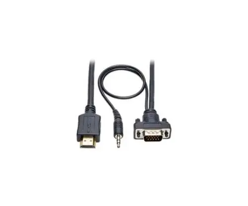 P566-015-VGA-A Tripp Lite 4.57m HDMI to VGA + Audio Active Converter Cable, HDMI to Low-Profile HD15 + 3.5 mm M/M, 1920 x 1200/1080p 60 Hz