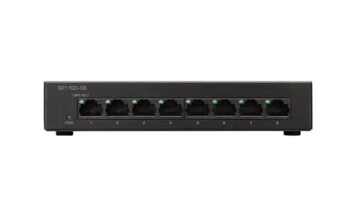 SF110D-08-AR Cisco Small Business 110 Series SF110D-08 8 x Ports 10/100Base-T Unmanaged Fast Ethernet Network Switch