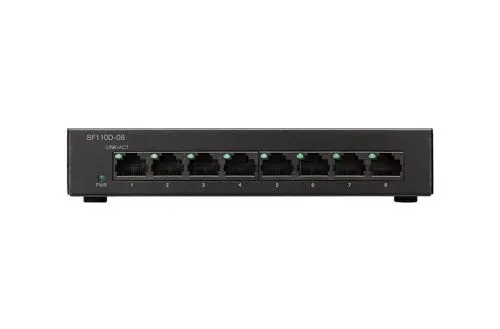 SF110D-08-EU Cisco Small Business 110 Series SF110D-08 8 x Ports 10/100Base-T Unmanaged Fast Ethernet Network Switch