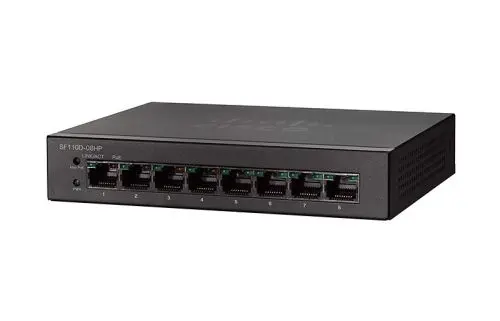 SF110D-08-UK Cisco Small Business 110 Series SF110D-08 8 x Ports 10/100Base-T Unmanaged Fast Ethernet Network Switch
