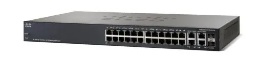 SF300-24 Cisco Small Business 300 Series 24 x RJ-45 Ports 10/100Base-TX + 2 x GE RJ-45 Ports + 2 x combo Gigabit SFP mini-GBIC Ports Layer 3 Managed Rack-mountable Fast Ethernet Network Switch