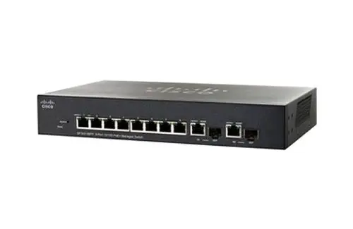 SF302-08PP-K9NA-RF Cisco Small Business 300 Series SF302-08PP 8 x Ports PoE+ 10/100Base-T + 2 x Ports Combo Gigabit SFP Layer 3 Managed Fast Ethernet Network Switch