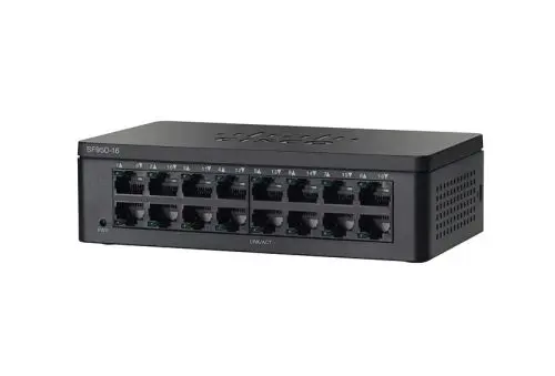 SF95D-16-SG Cisco Small Business 95 Series SF95D-16 16 x Ports 10/100Base-T Unmanaged Fast Ethernet Network Switch