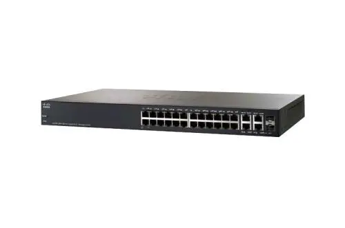 SG300-28PP Cisco Small Business 300 Series 26 x Ports (24 x Ports PoE+) 10/100/1000Base-T + 2 x Ports Combo SFP (mini-GBIC) Rack-Mountable 1U Layer 3 Managed Gigabit Ethernet Network Switch