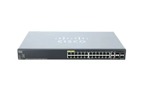 SG350X-24P-K9-EU Cisco Small Business SG350X-24MP PoE+ 24 x Ports 10/100/1000Base-T + 4 x SFP Ports + 2 x Uplinks Ports Managed Layer 3 Gigabit Ethernet Network Switch