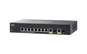 SG350-10-K9-NA-RF Cisco Small Business 350 Series SG350-10 8 x Ports 10/100/1000Base-T + 2 x Ports Combo SFP Rack-Mountable Layer 3 Managed Gigabit Ethernet Network Switch