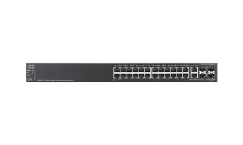SG500-28-K9-CN Cisco Small Business 500 Series SG500-28 24 x Ports 10/100/1000Base-T + 2 x Ports Combo SFP + 2 x Ports SFP Stackable Layer 3 Managed Gigabit Ethernet Network Switch