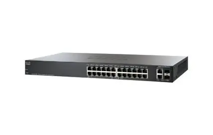 SLM2024T-NA-RF Cisco 200 SG200-26P 24 x Ports 10/100/1000Base-T + 2 x Ports Combo SFP (mini-GIBIC) 1U Rack-Mountable Gigabit Ethernet Smart Network Switch