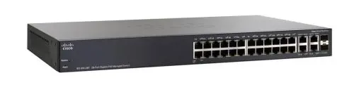 SRW2024P-K9-NA Cisco Small Business 300 Series SG300-28P 26 x Ports PoE 1000Base-T + 2 x Combo SFP (mini-GBIC) Ports Layer 3 Stackable Managed 1U Rack-Mountable GE Network Switch