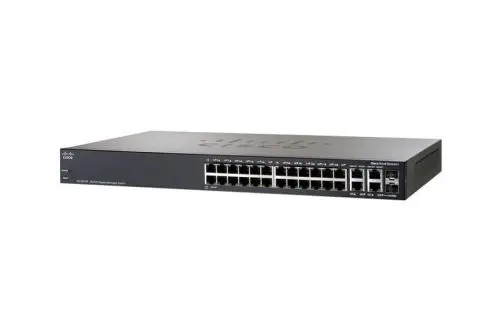 SRW2024-K9 Cisco Small Business 300 Series SG300-28 26 x Ports 10/100/1000Base-T + 2 x Combo SFP mini-GBIC Ports Layer 3 Managed 1U Rack-Mountable Gigabit Ethernet Network Switch