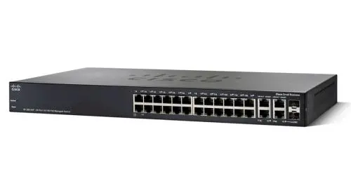 SRW224G4P-K9 Cisco SRW224G4P 24 x RJ-45 Ports PoE 10/100Base-TX + 4 x Gigabit Ports Layer 3 Managed Rack-mountable Fast Ethernet Network Switch