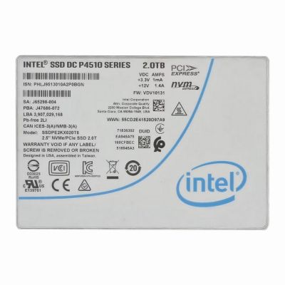 SSDPE2KX020T8 Intel DC P4510 2TB Triple-Level Cell PCI Express 3.1 x4 NVMe U.2 2.5-Inch Solid State Drive