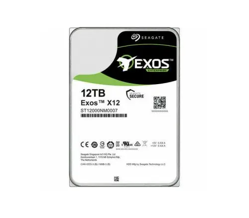 ST12000NM0007 Seagate Exos X12 Series 12TB 7200RPM SATA 6Gb/s Hot-Pluggable 256MB Cache (512e) 3.5-Inch Enterprise Hard Drive