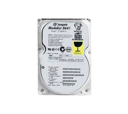 ST38641A Seagate Medalist 8641 Series 8.6GB 5400RPM IDE Ultra ATA/33 (ATA-4) 128KB Cache (CE) 3.5-Inch Hard Drive