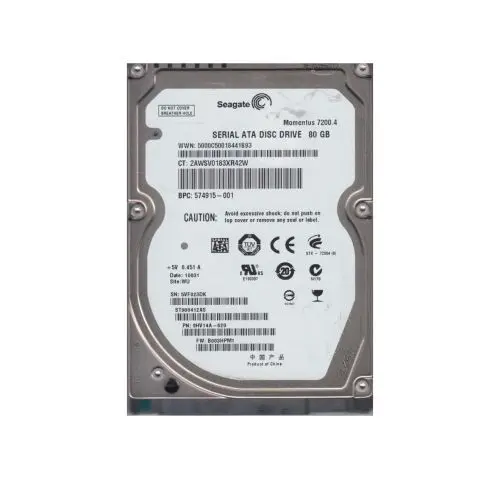 ST980412AS Seagate Momentus 7200.4 80GB 7200RPM SATA 3Gb/s 16MB Cache 2.5-inch Hard Drive