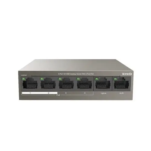 TEF1106P-4-63W Tenda 6-Port 10/100M Desktop Switch with 4-Port PoE