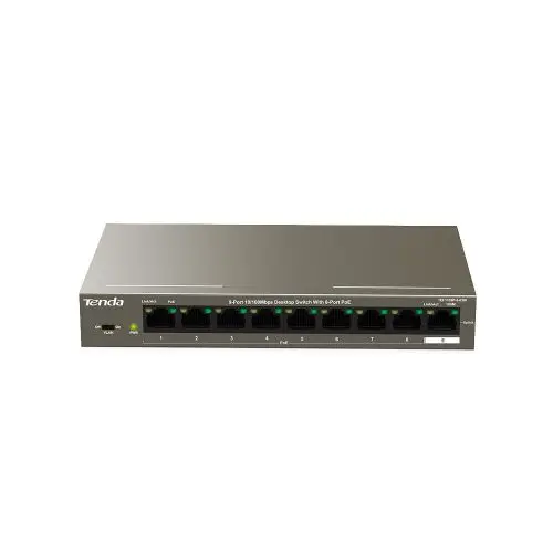 TEF1109P-8-63W Tenda 9-Port 10/100Mbps Desktop Switch With 8-Port PoE