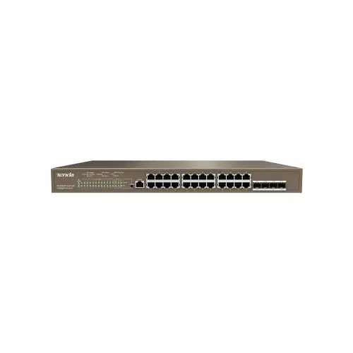TEG5328P-24-410W Tenda 24-Ports 10/100/1000Base-T PoE with 4 x Separate 1000 Base-X SFP Ports Layer 3 Managed Ethernet Network Switch