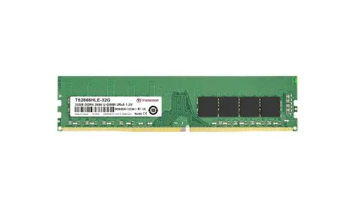 TS2666HLE-32G Transcend 32GB DDR4-2666MHz PC4-21300 Non-ECC Unbuffered UDIMM CL19 2Rx8 1.2V 288-Pin Memory Module 