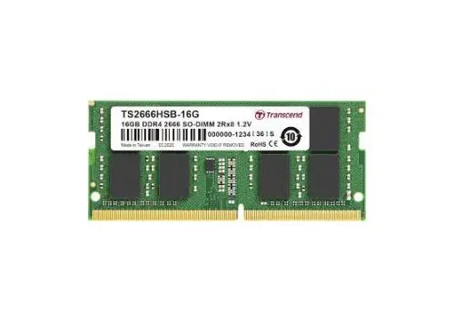 TS2666HSB-16G Transcend 16GB DDR4-2666MHz PC4-21300 Non-ECC Unbuffered UDIMM CL19 2Rx8 1.2V 288-Pin Memory Module 