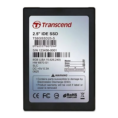 TS8GSSD25-S Transcend 8GB IDE Ultra ATA/100 (ATA-6) 2.5-Inch Solid State Drive