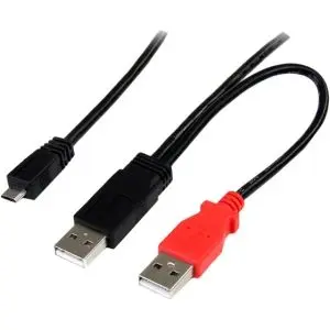 USB2HAUBY3 Startech 3ft USB Cable for External Hard Drive Dual USB-A to Micro-B
