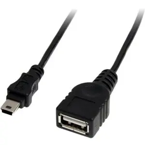USBMUSBFM1 Startech 1ft Mini USB 2.0 Cable USB A to Mini B F/M
