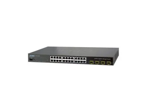 WGSW-24040 Planet 24 x Ports 10/100/1000Base-T + 4 x Ports RJ-45/SFP Combo Layer 2 Managed 1U Rack-Mountable Gigabit Ethernet Network Switch