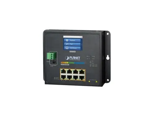 WGS-5225-8P2SV Planet 8 x Ports PoE+ 1000Base-T + 2 x Ports SFP 2.5Gb/s Layer 2 Managed Rail-Mountable Gigabit Ethernet Industrial Network Switch