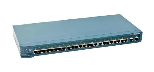 WS-C1924-A Cisco Catalyst 1900 Series 1924C 24 x Ports 10Base-T + 1 x Port 100Base-TX + 1 x Port 100Base-FX Layer 2 Managed Fast Ethernet Network Switch