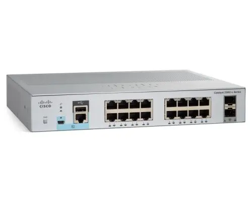 WS-C2960L-16PS-LL Cisco Catalyst 2960-L Series C2960L-16PS 16 x PoE+ Ports 10/100/1000Base-T + 2 x SFP Ports Layer 2 Managed 1U Rack-Mountable Gigabit Ethernet Network Switch