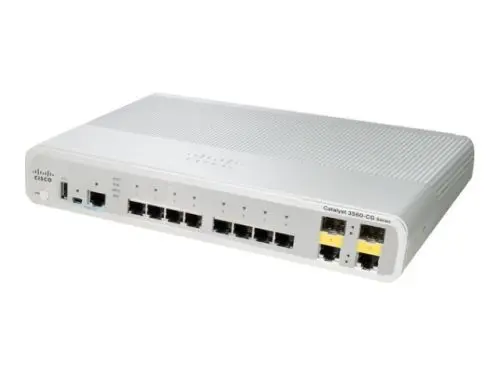 WS-C3560CG-8TC-S Cisco Catalyst 3560-C Series C3560CG-8TC 8 x RJ-45 Ports 1000Base-T + 2 x Dual Uplink Ports Layer 3 Managed 1U Rack-mountable Gigabit Ethernet Network Switch