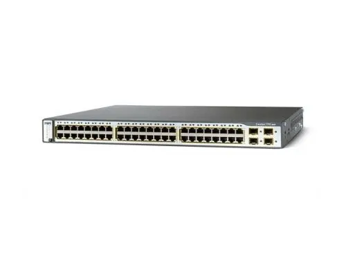 WS-C3750G-48PS-S Cisco Catalyst 3750G Series C3750G-48PS 48 x RJ-45 Ports PoE 10/100/1000Base-T + 4 x SFP Ports Layer 3 Managed 1U Rack-mountable Gigabit Ethernet Stackable Network Switch